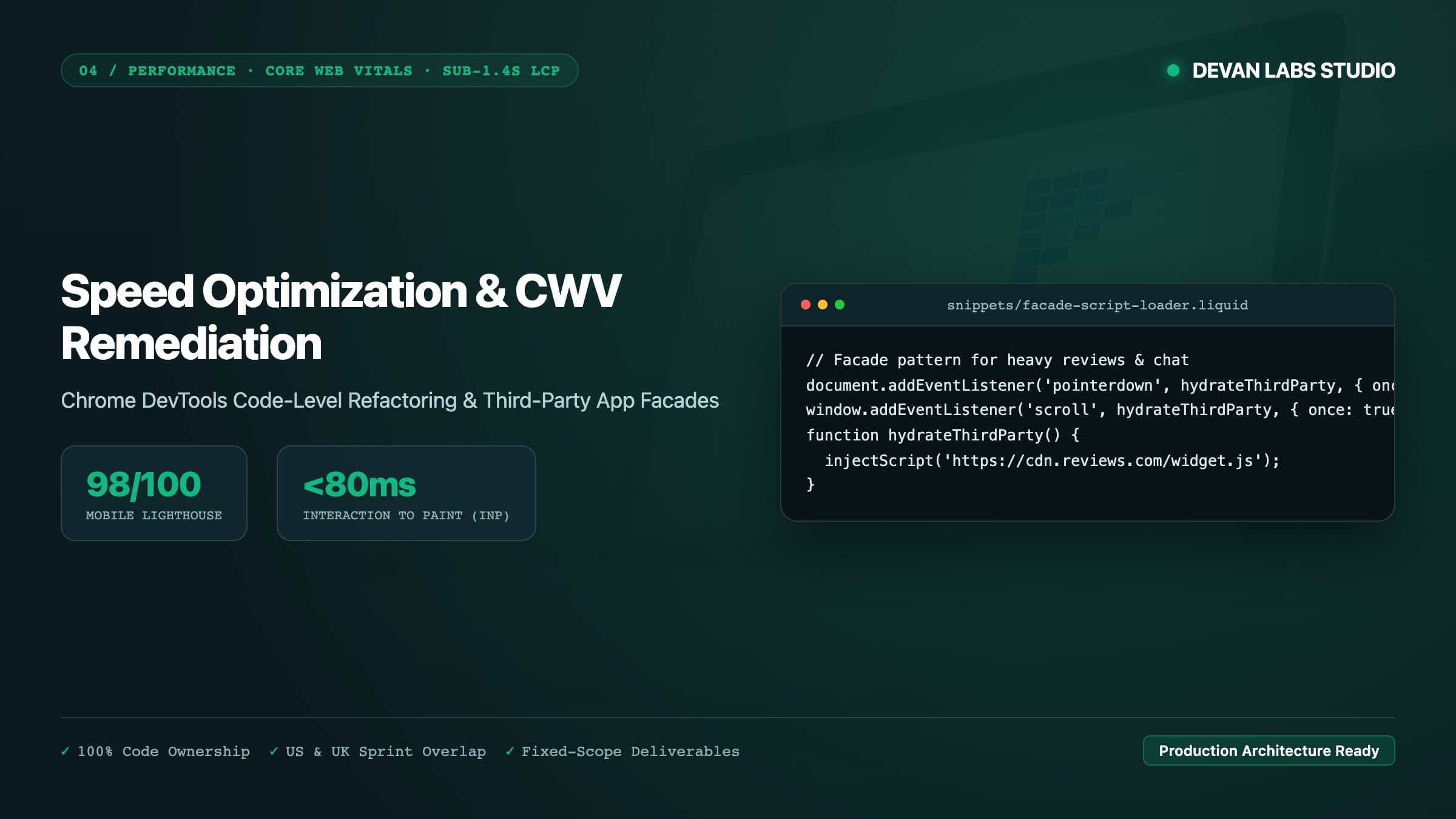 Shopify Speed Optimization & Core Web Vitals Agency Architecture Blueprint